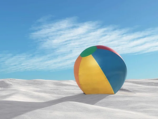 Aufblasbarer Beachball Auf Sand Dies Ist Eine Darstellung — Stockfoto