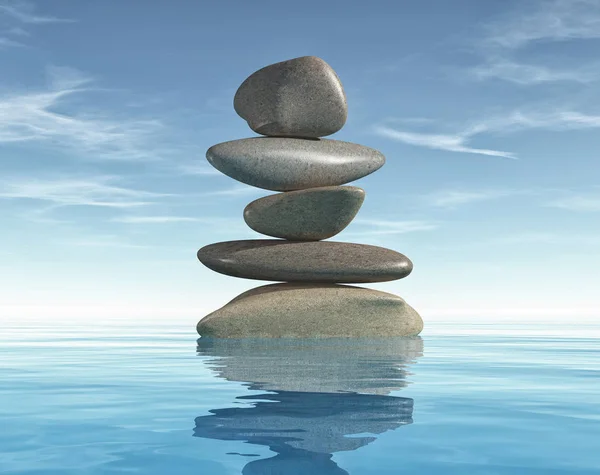 Conceptual Imagen Con Piedras Meditación Esta Una Ilustración Renderizado — Foto de Stock