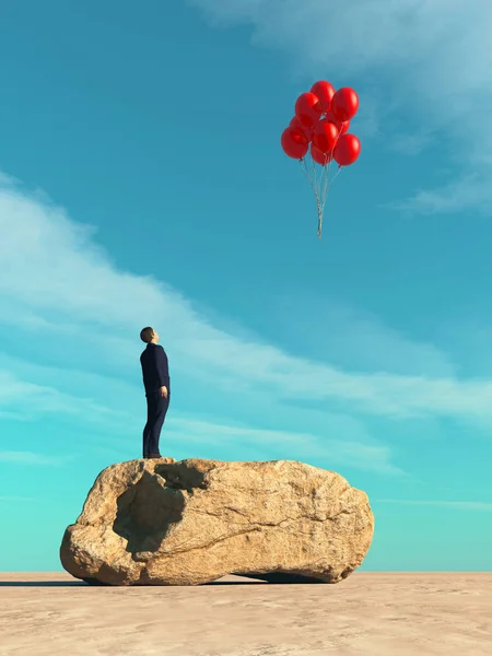 Looking up to balloons — Stock Photo, Image