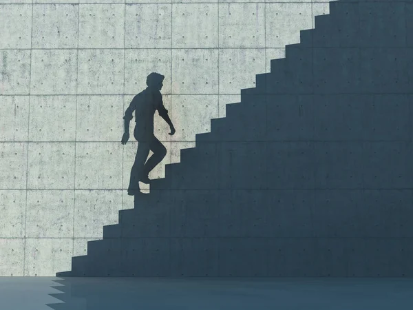 Erguendo-se na sombra escadas — Fotografia de Stock