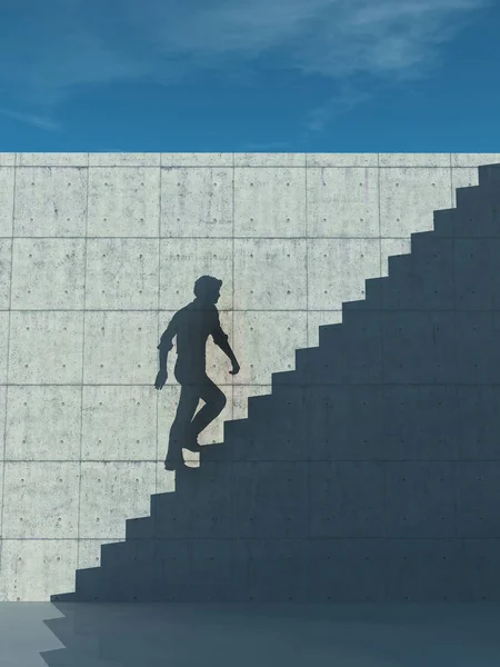 Salendo sulle scale ombra — Foto Stock