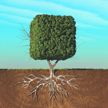 Cubical tree divided  clipart