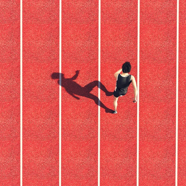 Athlete running track — Stock Photo, Image