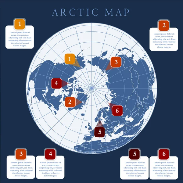 Antartide Antartide Mappa Della Regione Attorno Polo Sud Della Terra — Vettoriale Stock