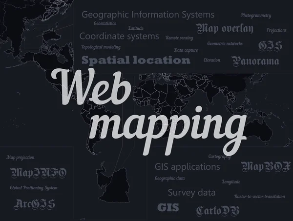 Systemy Informacji Geograficznej Gis Kartografia Mapowania Mapowanie Sieci Web Dzień — Wektor stockowy