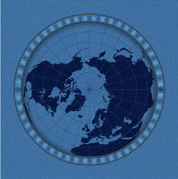 Mapa Ártico Sobre Fondo Textura Vaquera — Archivo Imágenes Vectoriales