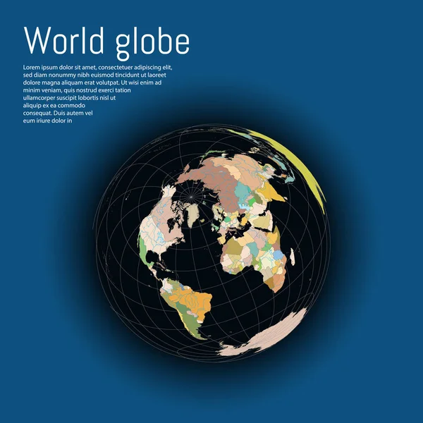 Σύγχρονη 3d globe παγκόσμιο χάρτη έννοια — Διανυσματικό Αρχείο