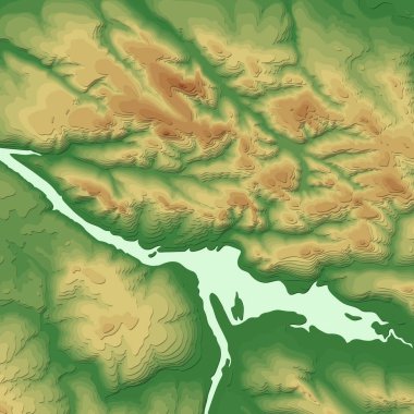 Coğrafi bilgi sistemi afiş topografik 3d arka plan ile. Vektör soyut topografik harita kavramı 