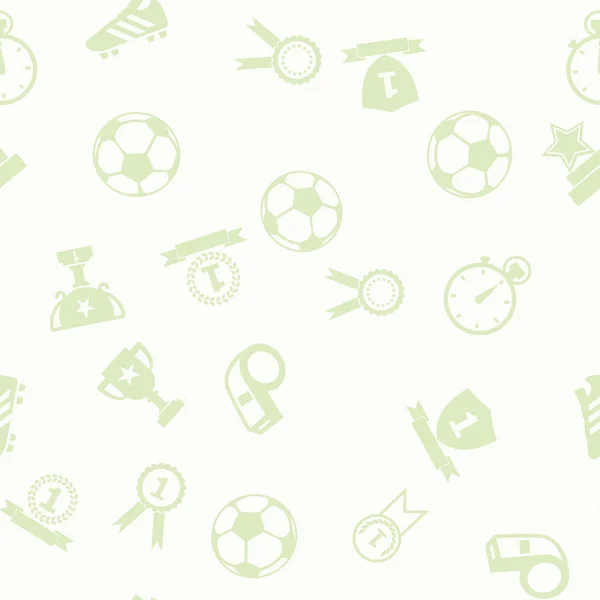 Seamless vector pattern with football sport equipment, isolated on white. Vector illustration — Stock Vector