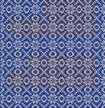 Kış Tatili Mavi Renkte Dikişsiz Örme Desen