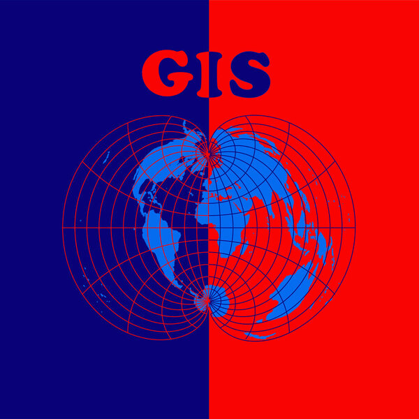 Geographic information systems logo in blue and red colors