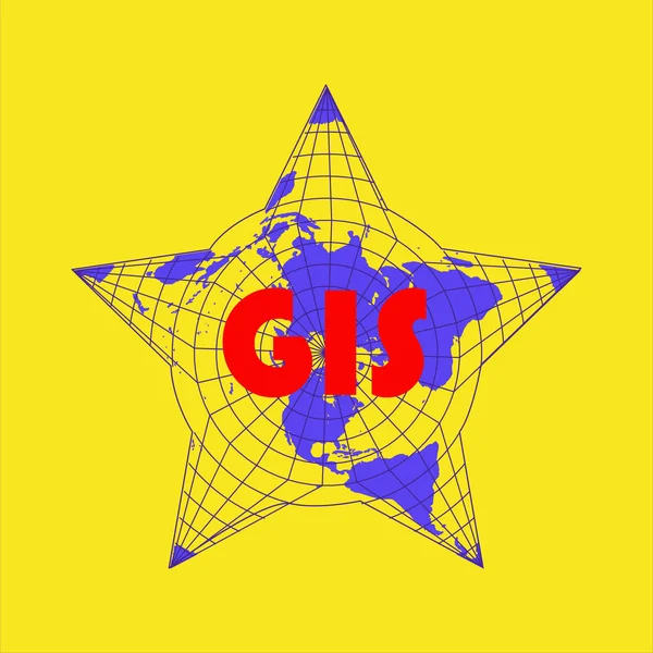 Nápis - žluté geografické informační systémy — Stockový vektor