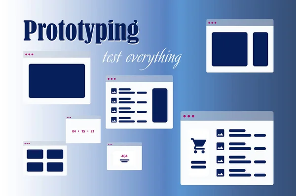 Bilgisayardaki düz konseptin vektör illüstrasyonu yanıt veren web tasarımı prototipi