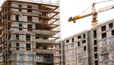 Avrupa 'da inşaat halindeki manzaralı yüksek binalar