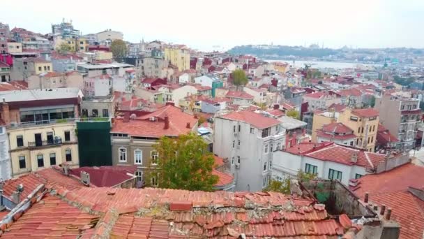 Аэрофотосъемка города — стоковое видео