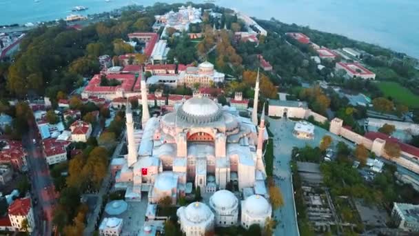 Sehzade moskén från sky Golden Horn Istanbul — Stockvideo