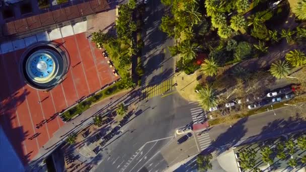 Городская улица с воздуха . — стоковое видео