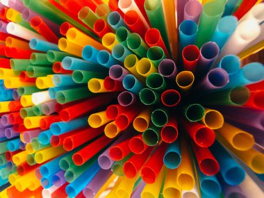 Renkli plastik çöp, soyut