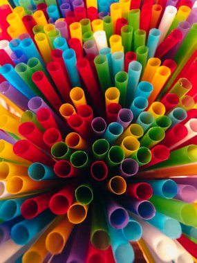 Renkli plastik çöp, soyut