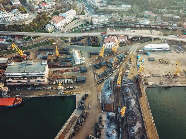 Seaport Summer Birds Eye View — Stock Photo, Image