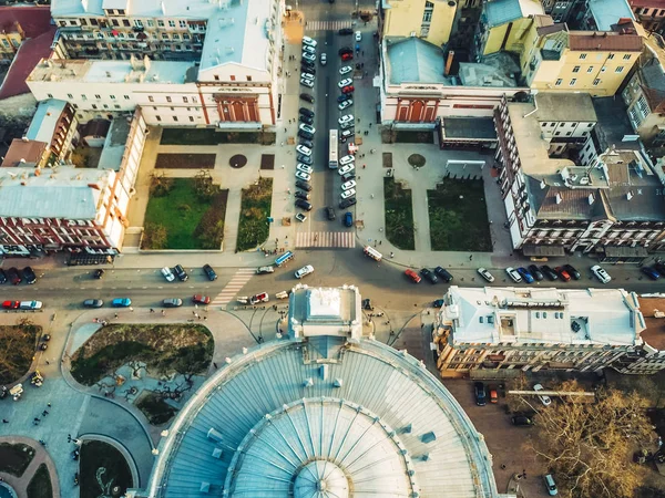 Фото міста з видом на пташине око . — стокове фото