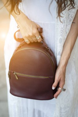 Yakın bir açıdan şık, güzel, Bayan çanta.