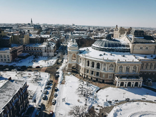 Odessa Opera and Ballet Theater with a birds eye view