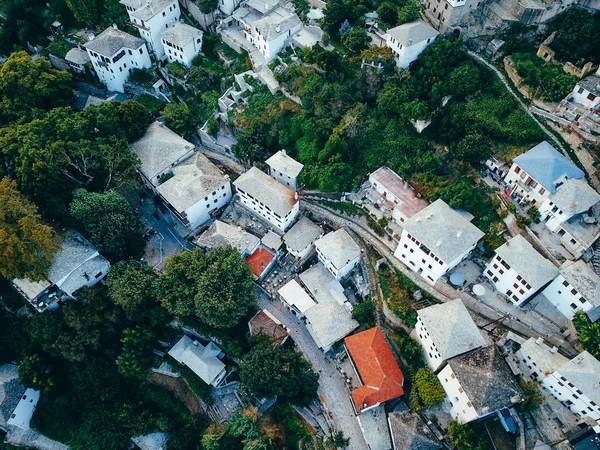 空中写真の田園地帯にある小さな町 — ストック写真