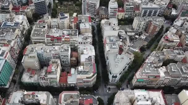 Birds eye view of the Greek city of The saloniki. — Stock Video