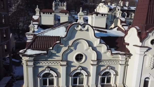Des images aériennes de drones. Panorama de podil en kiev — Video