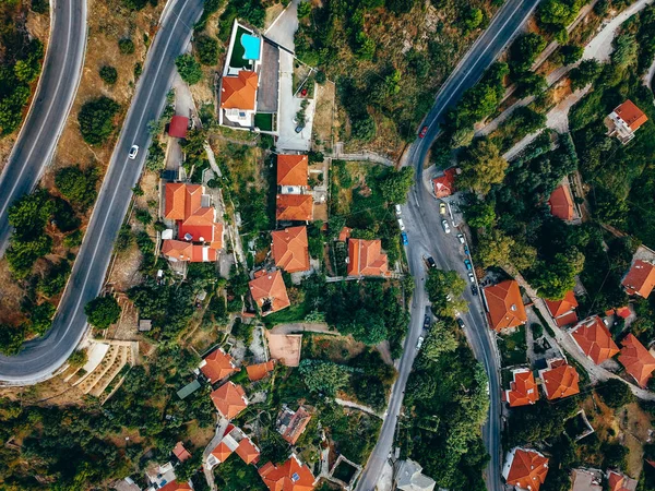 Old european city with red tiled roofs of houses — Stock Photo, Image