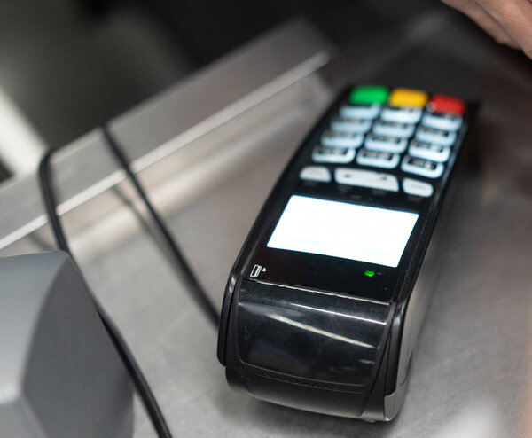 Pos terminal in the shop. Ready for work