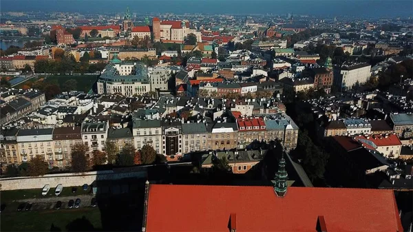 Vista aérea de Cracóvia, Wawel, Castelo Real, Polónia , — Fotografia de Stock