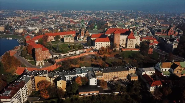 Vista aérea de Cracóvia, Wawel, Castelo Real, Polónia , — Fotografia de Stock
