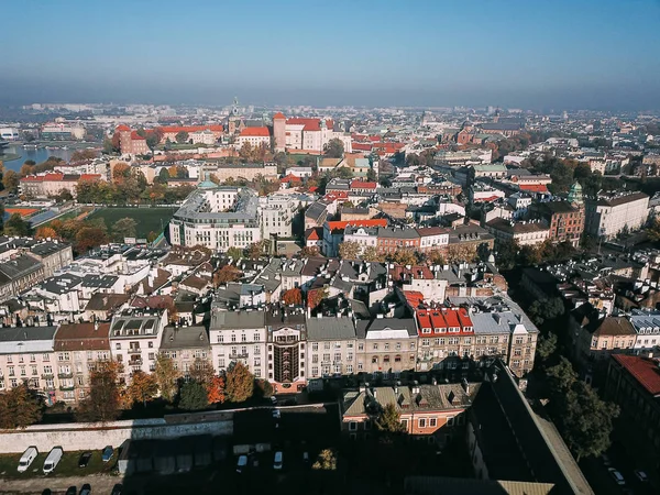 Krakow eski Lehçe şehrin havadan görünümü — Stok fotoğraf