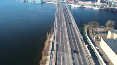 Nova Poshta Kyiv yarı maratonu. 7 Nisan 2019. Kiev. Ukrayna. Havadan görünüm.