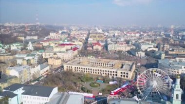 Nova Poshta Kyiv yarı maratonu. 7 Nisan 2019. Kiev. Ukrayna. Havadan görünüm.