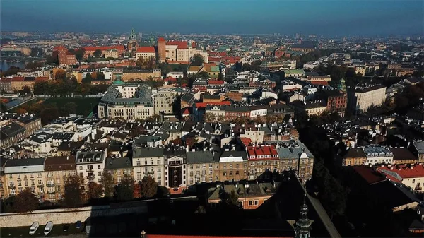 Vue Aérienne De Cracovie, Wawel, Château Royal, Pologne , — Photo