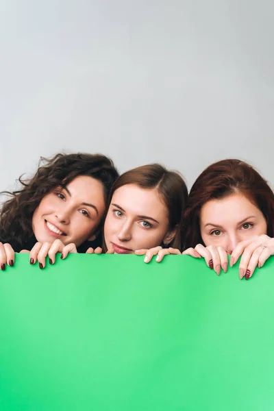 Tres hermosas chicas jóvenes posando para la cámara — Foto de Stock