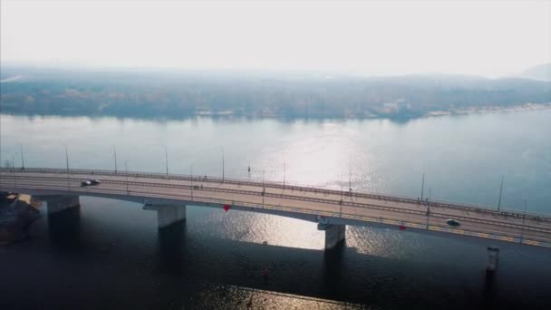 Nova Poshta Kiew Halbmarathon. Luftaufnahme. — Stockvideo