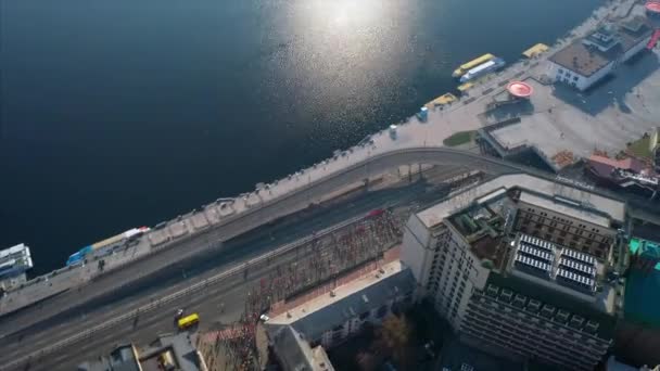 Media Maratón Nova Poshta Kiev. Vista aérea. — Vídeos de Stock