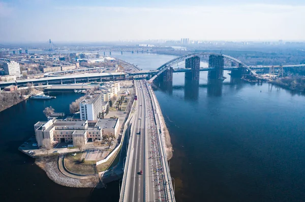 Meia Maratona Nova Poshta Kyiv. Vista aérea. — Fotografia de Stock