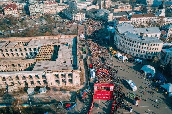 Nova Poshta Kyiv Demi-marathon. Vue aérienne. — Photo