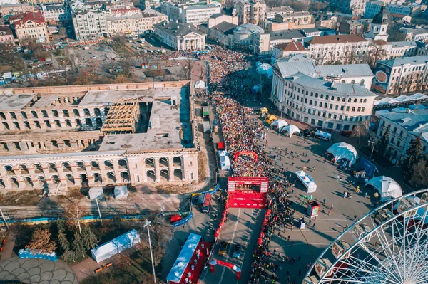 Nova Poshta Kyiv Demi-marathon. Vue aérienne. — Photo