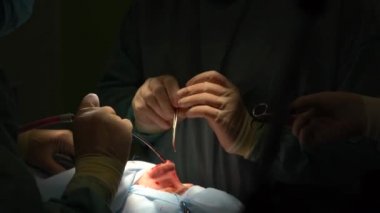 Cerrah ve burnuna estetik ameliyat asistanı