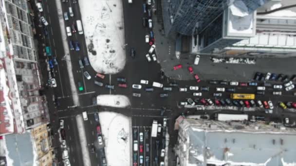 Calle de la gran ciudad desde una vista de pájaro — Vídeos de Stock