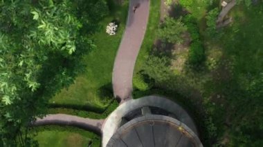 Atlet kadın parkta koşuyor. Sabah egzersiz spor kadın