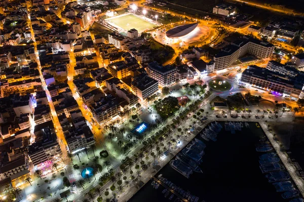 Hermosa vista aérea de la ciudad nocturna — Foto de Stock