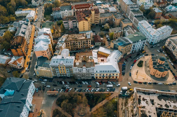 Street i den gamla staden från ett fågelperspektiv — Stockfoto