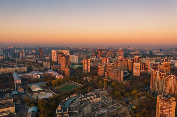 Imagens de drones aéreos. Panorama de kiev — Fotografia de Stock